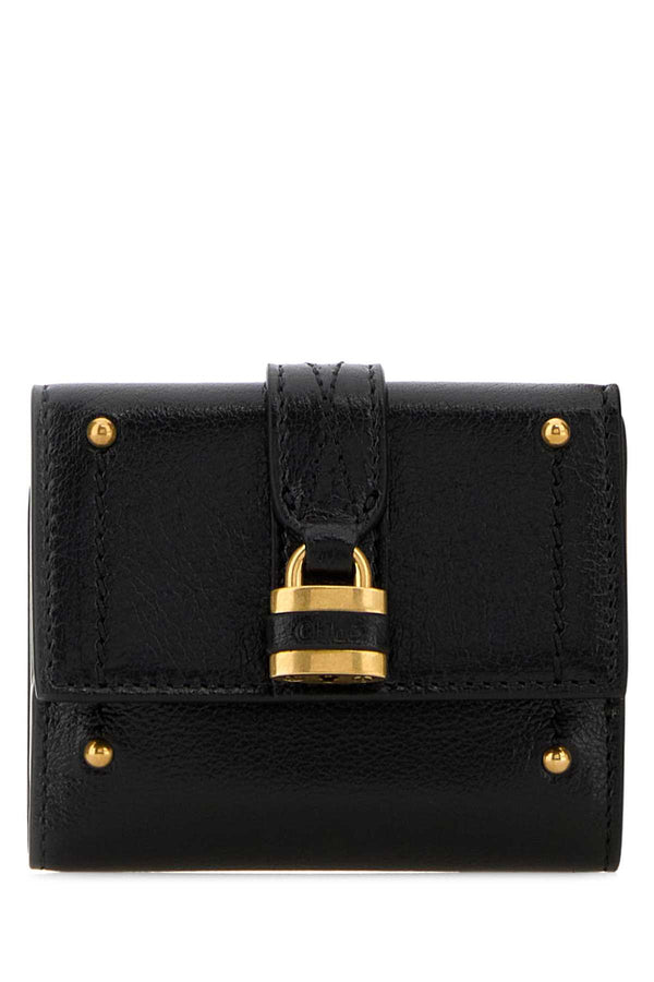 Chloé Trifold Exterior: 100% Leather wallet in black