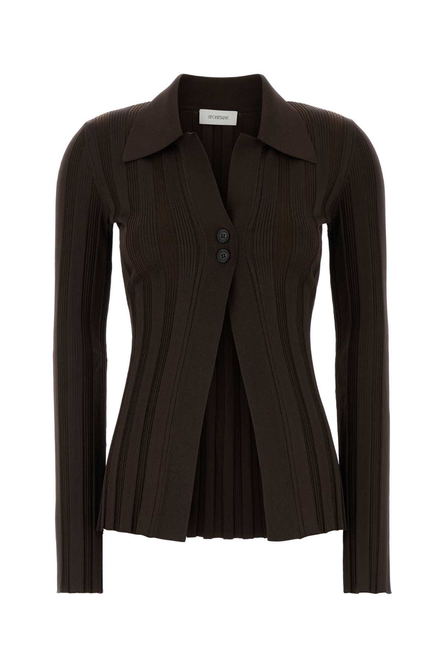 Sportmax Exterior: 80% Viscose 19% Nylon 1% Elastane cardigan in brown