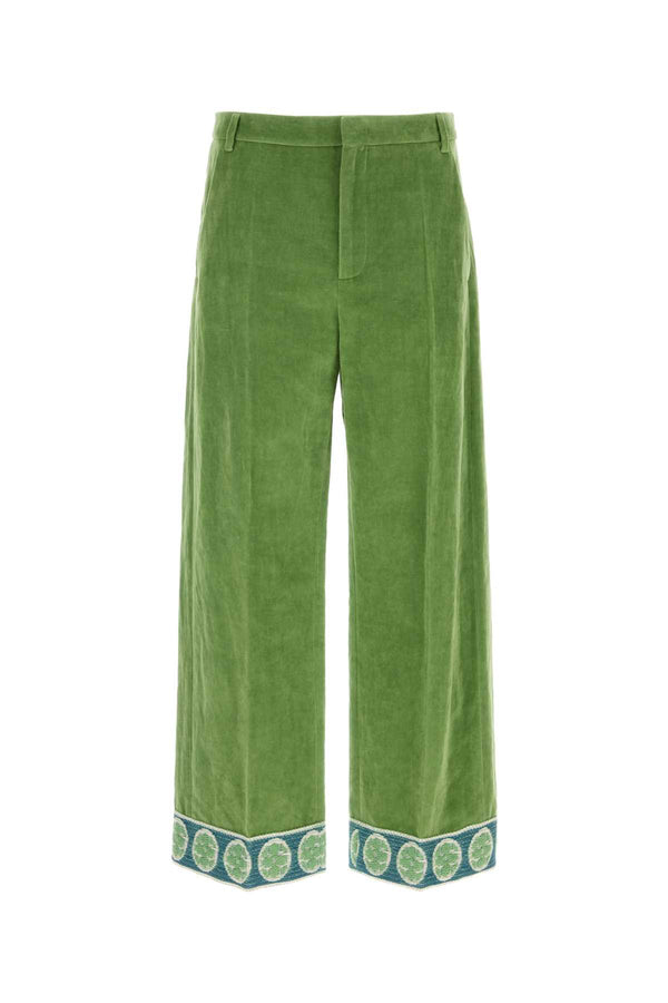 Valentino Garavani 55% Cotton 45% Linen trousers in green