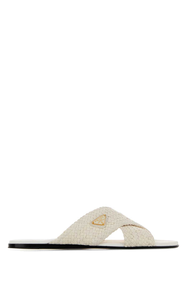 Prada Exterior: 100% Leather flat in white
