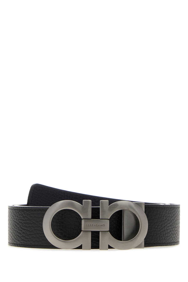 Ferragamo Adjus Exterior: 100% Calf Finishing: Silver metal belt in black