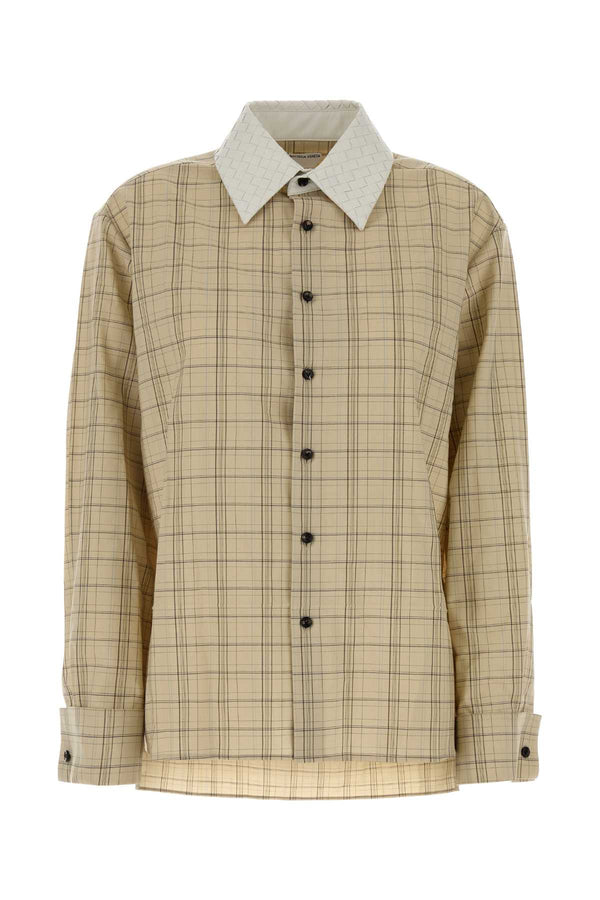 Embroidered Wool Shirt Giallobianco Exterior: Camicie