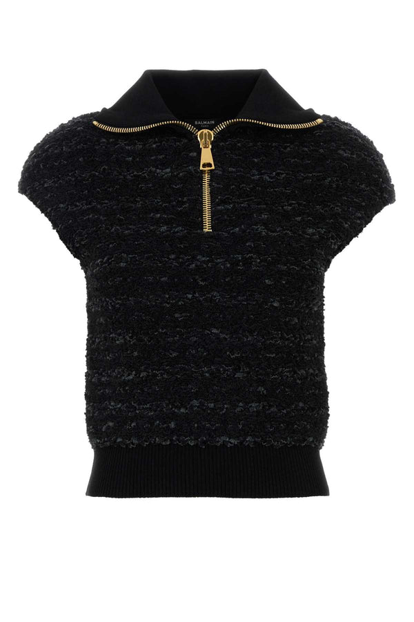 Balmain 55% Viscose sweater in black