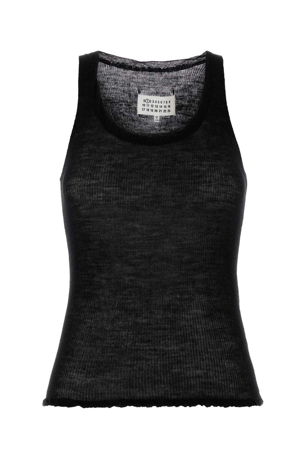Maison Margiela Finishing 100% Wool tank top in black