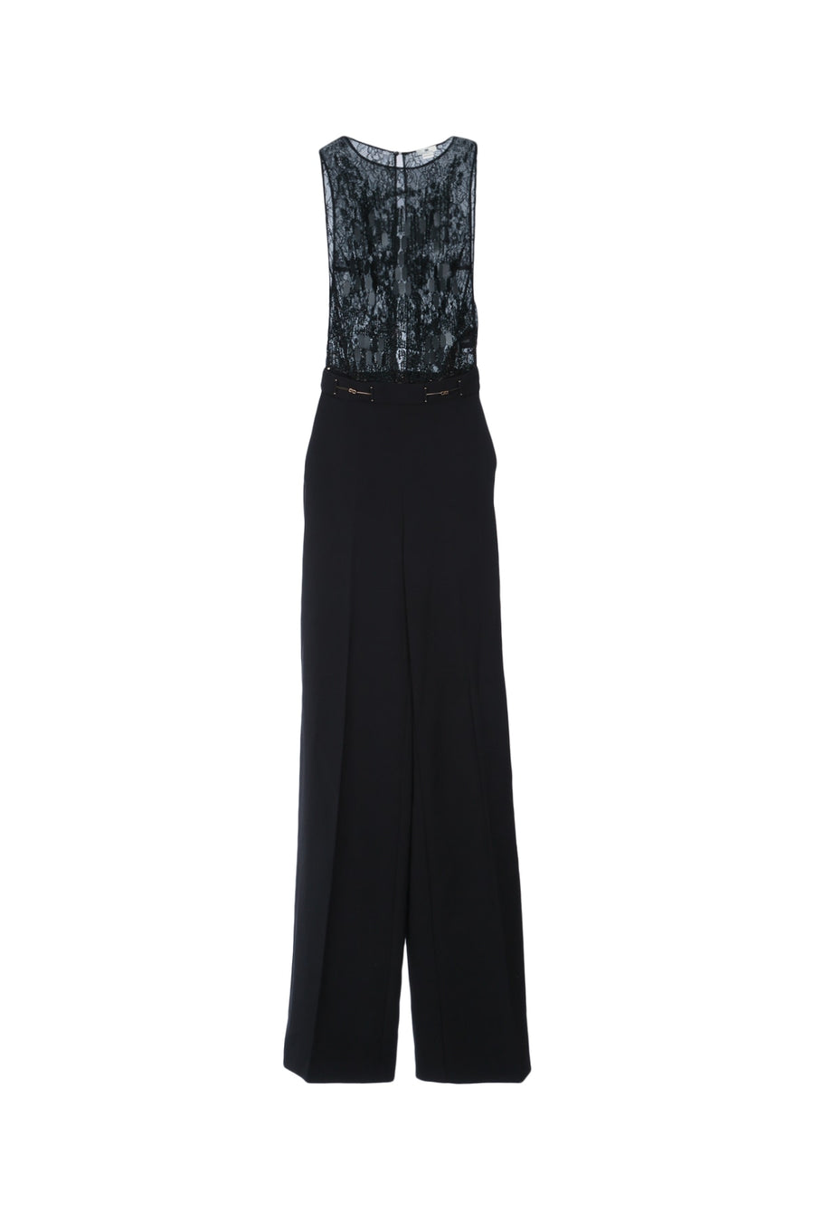 Elisabetta Franchi Applicazioni 95% Polyester pant suit in black