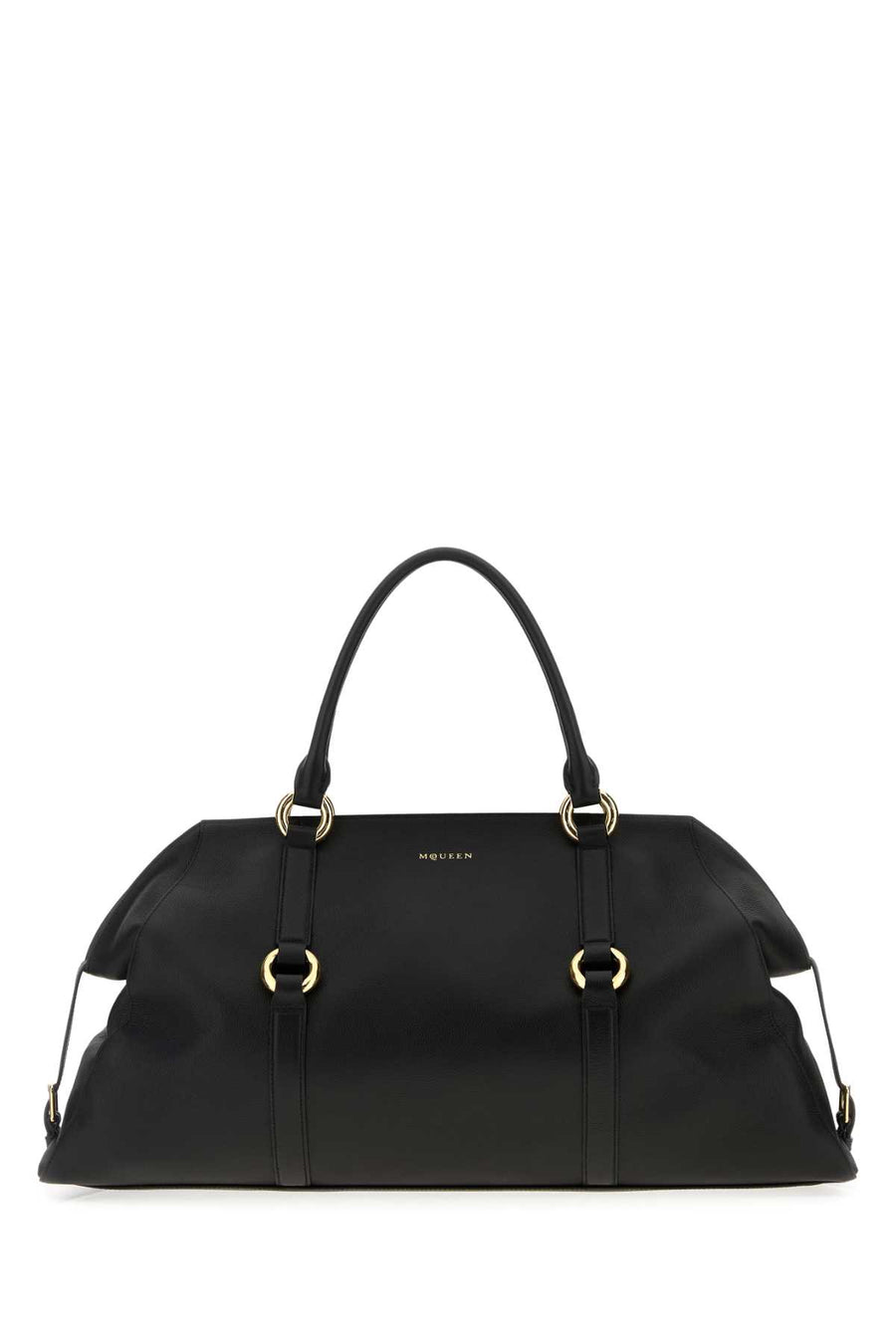 Alexander McQueen Maxi Calf leather top handle bag in black