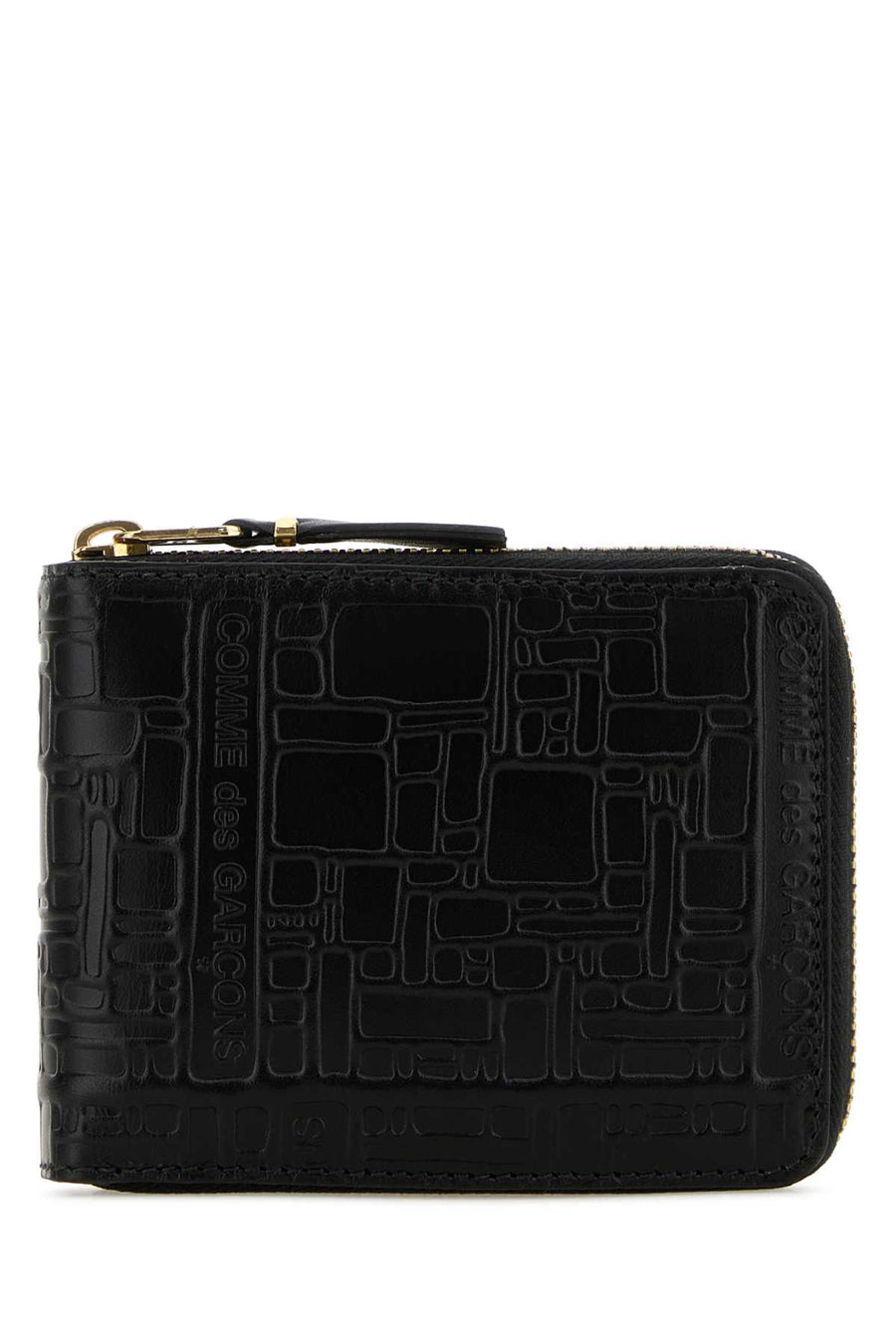 Comme des Garçons Logotype 100% Calfskin wallet in black