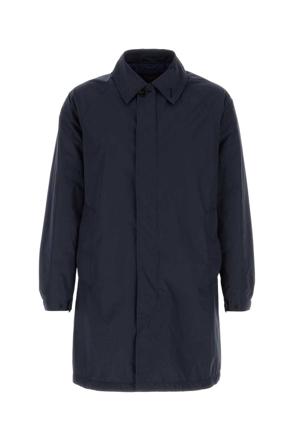 Palto' Silk Exterior: 100% Polyester; Lining: 100% Nylon coat in navy