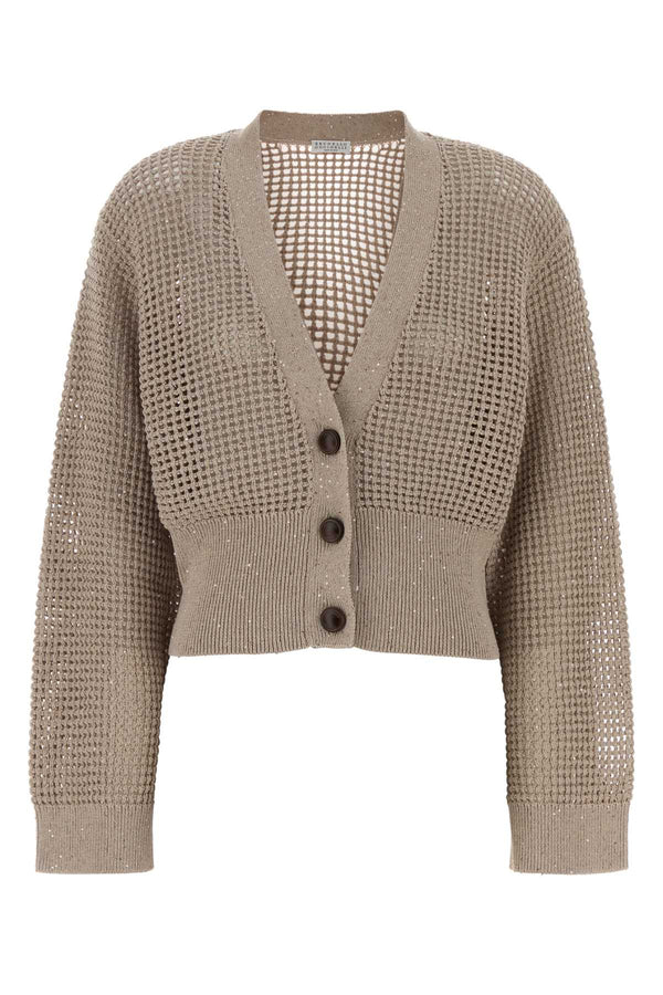 Brunello Cucinelli 96% Cotton cardigan in beige