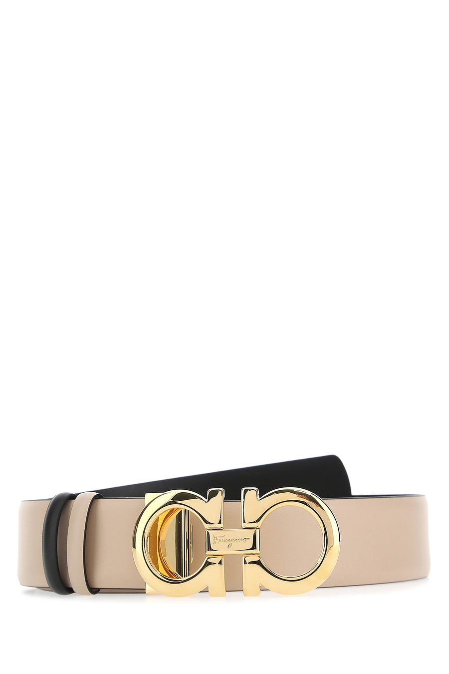 Ferragamo Newbisquenero Leather belt in beige