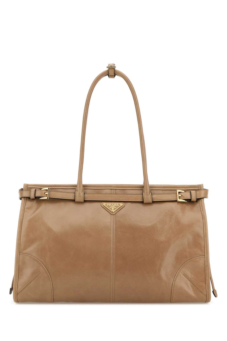 Prada Exterior: 100% Leather shoulder bag in beige