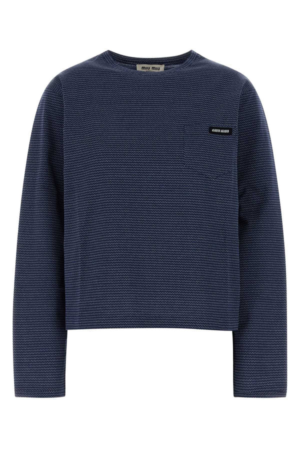 Miu Miu 100% Cotton sweater in navy