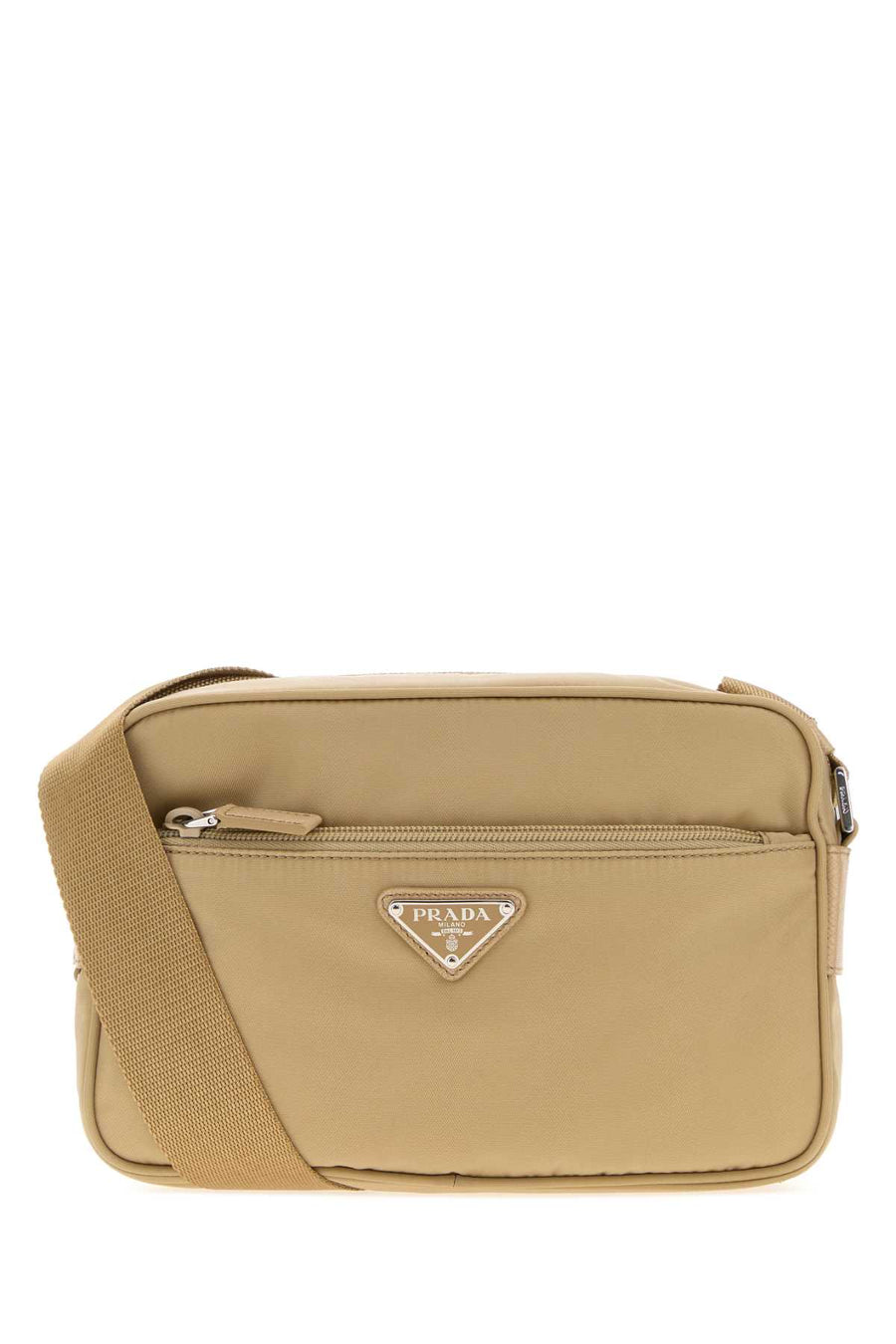 Prada Exterior: 100% Re-Nylon crossbody bag in beige