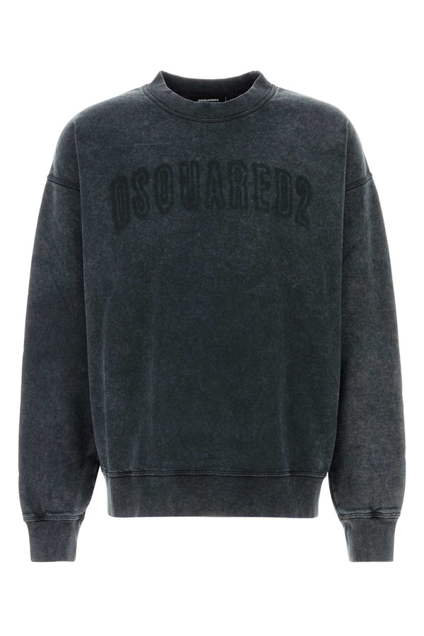 Dsquared2 Hoodie 100% Cotton sweatshirt in charcoal