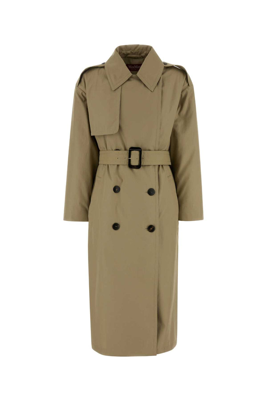 Mm Studio Exterior: 100% Cotton; Lining: 100% Nylon trench coat in beige