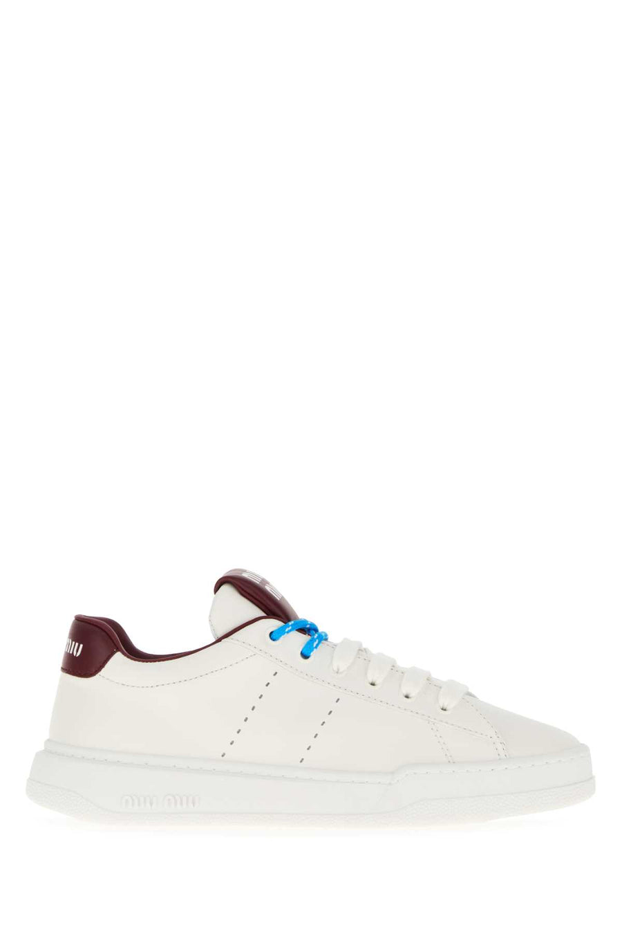 Miu Miu Vitello leather sneaker in white