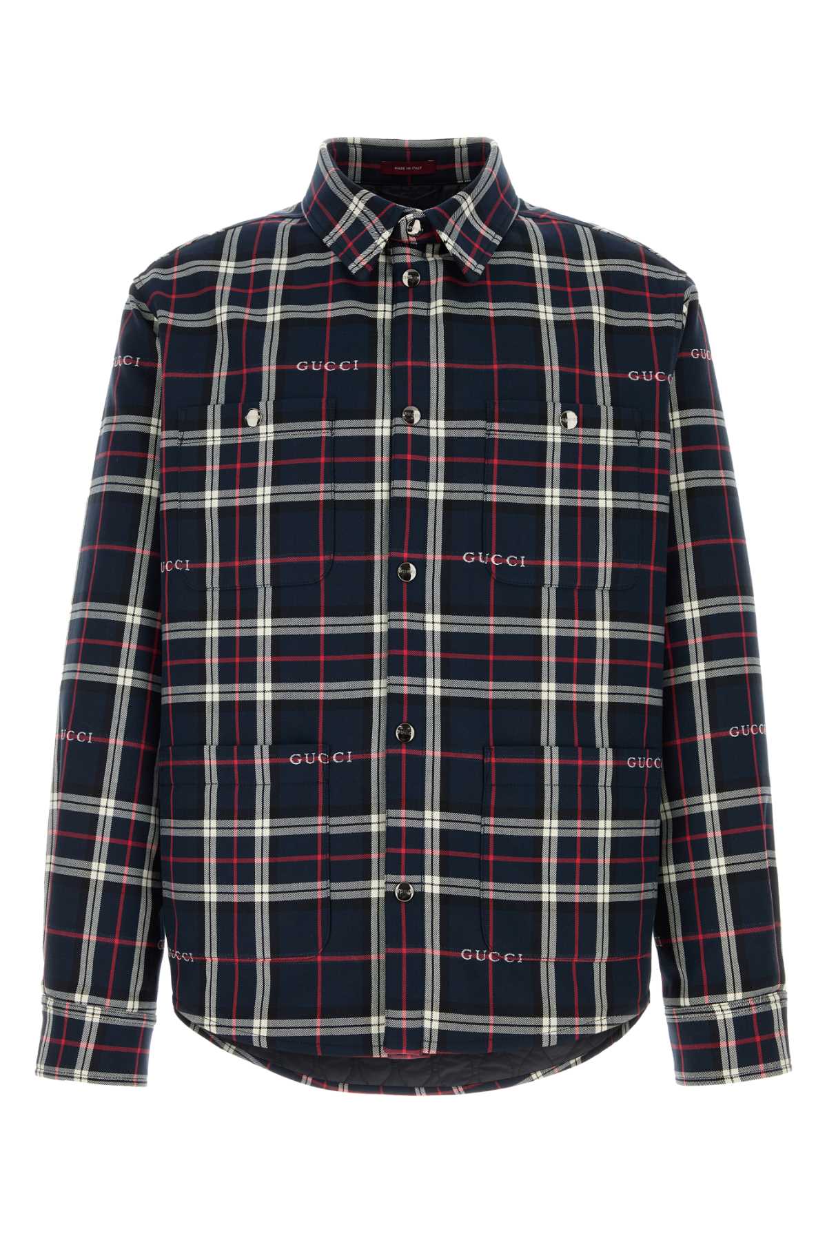 Gucci Men, Plaid cotton shirt, Blue, EU 41, Shirts