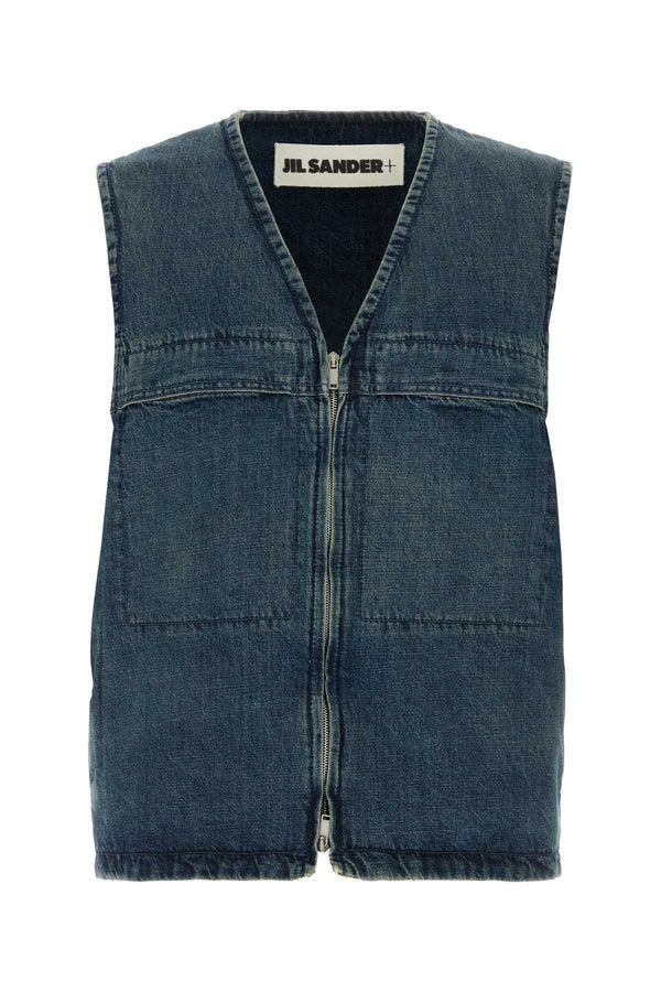 Jil Sander Vest 100% Cotton vest in blue