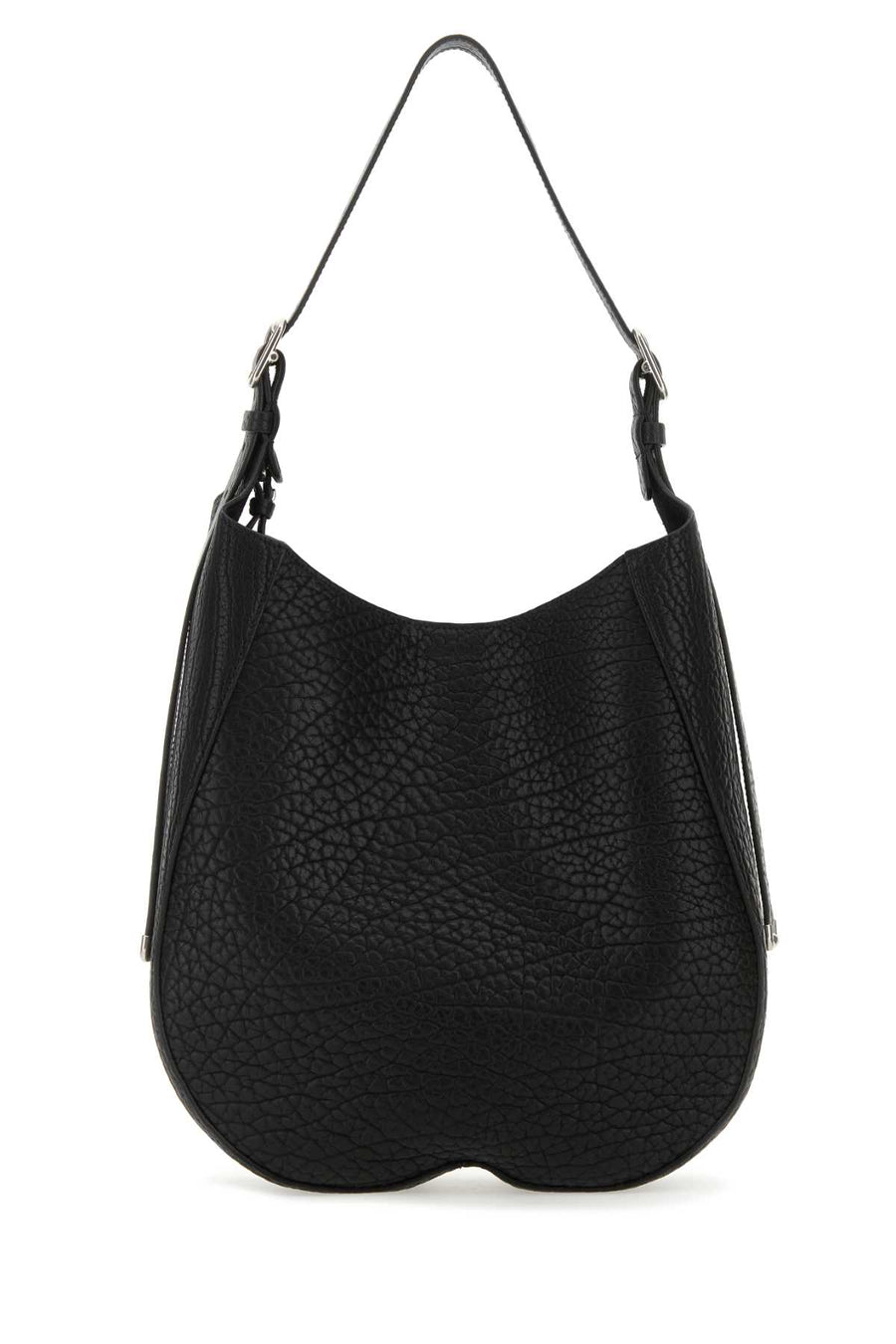 Burberry Exterior: 100% Calf leather; Lining: 100% Calf leather; Finishing: Silver metal shoulder bag in black