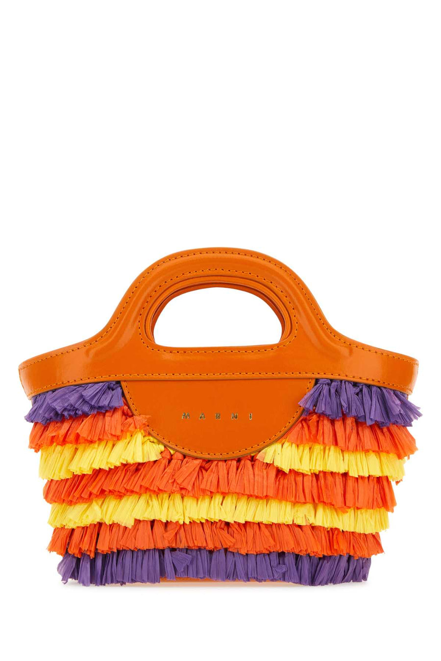 Marni Exterior: 100% Fabric top handle bag in orange