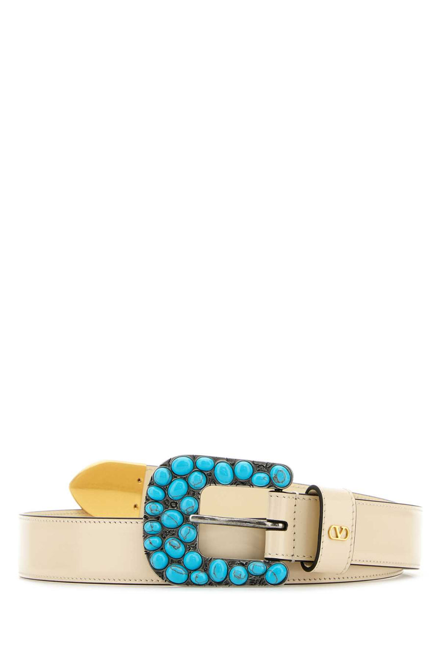 Valentino Garavani Exterior: 100% Leather belt in beige