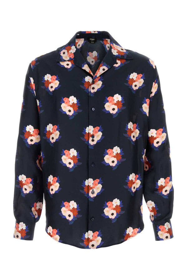 Fendi 100% Silk shirt in navy