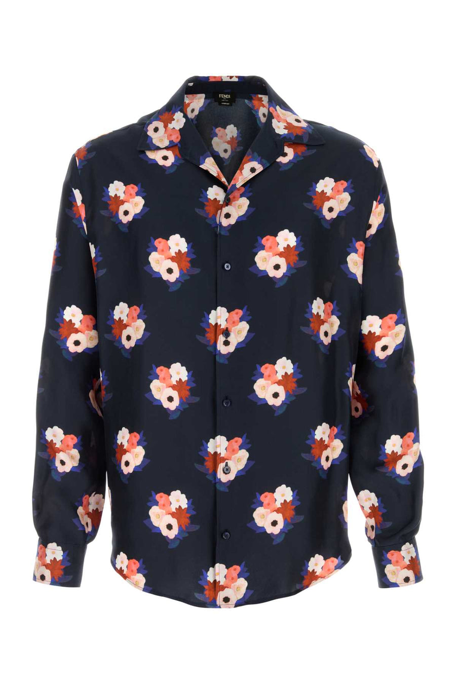 Fendi 100% Silk shirt in navy