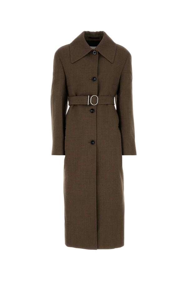 Jil Sander Exterior: 91% Virgin wool coat in brown