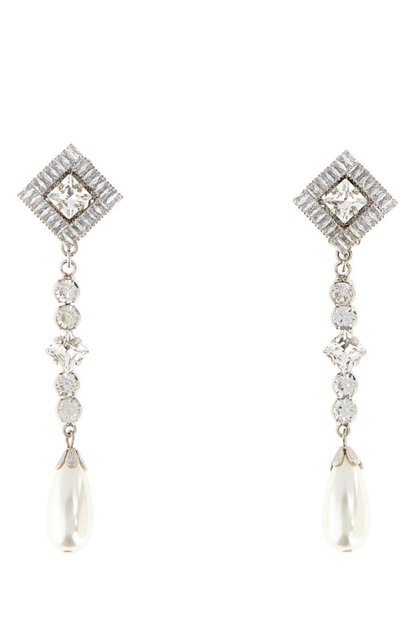 Embellished Metal Earrings Crysilver Orecchini