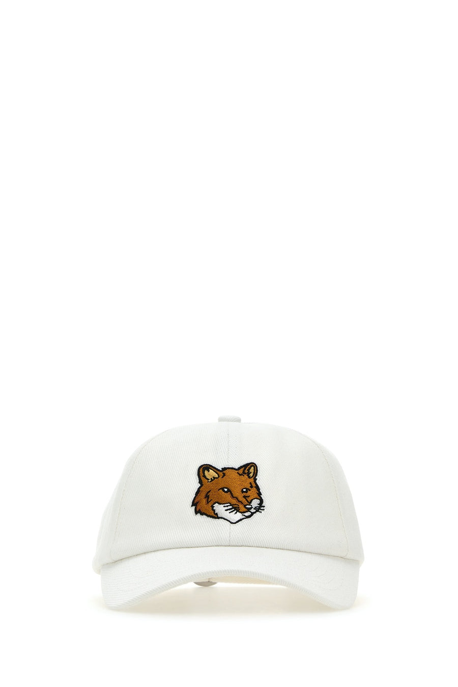 Maison Kitsune MM06103WW0096 100% Cotton baseball cap in white