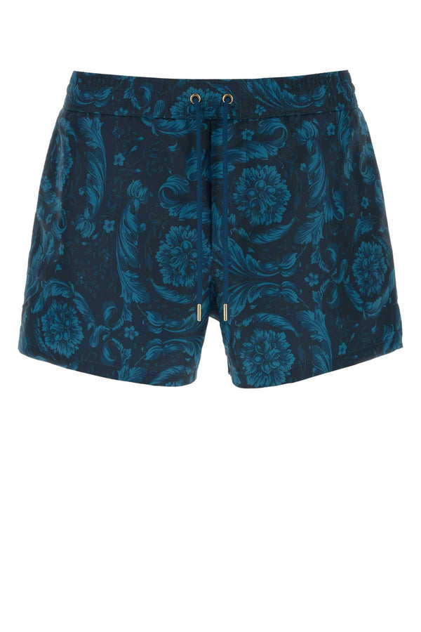 Versace Boxer Exterior: 100% Polyester; Lining: 94% Nylon swimming shorts in navy