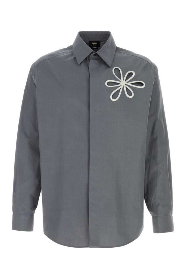 Fendi Bloom 100% Cotton shirt in gray