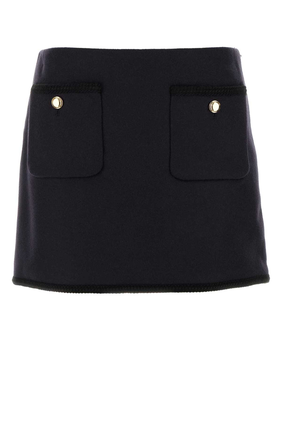 Miu Miu Exterior: 100% Virgin wool; Lining: 100% Viscose skirt in blue