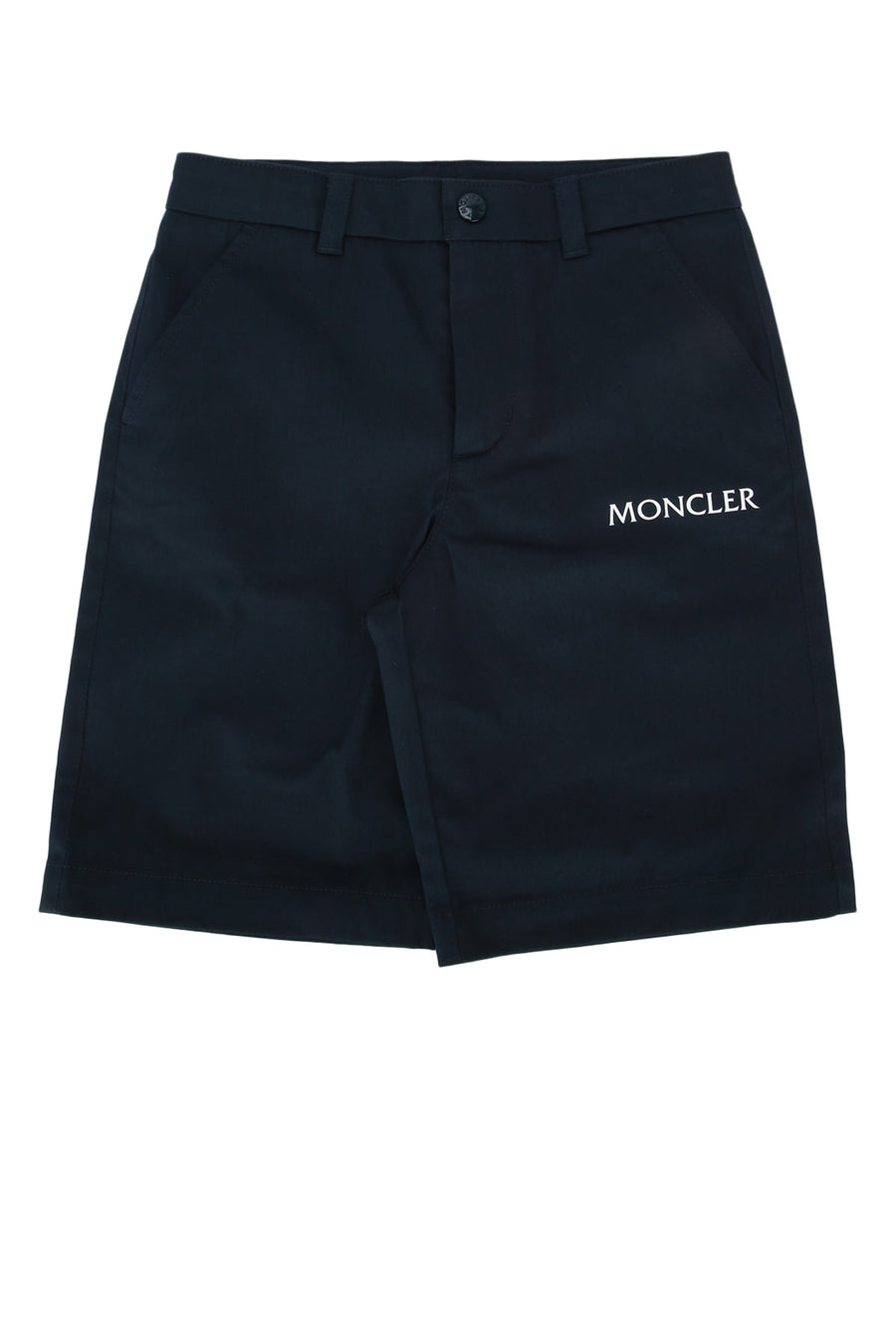Moncler Jr 100% Cotton chino shorts in navy