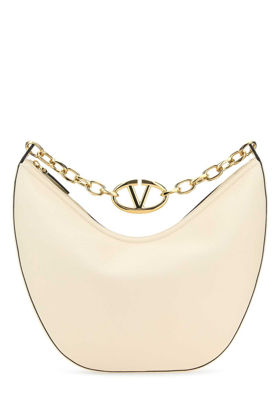 Valentino Garavani Exterior: 100% Leather; Lining: 100% Leather; Finishing: Golden metal shoulder bag in white