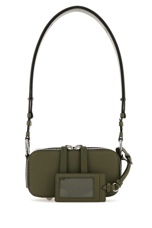 Maison Margiela Camera Exterior: 100% Leather shoulder bag in green