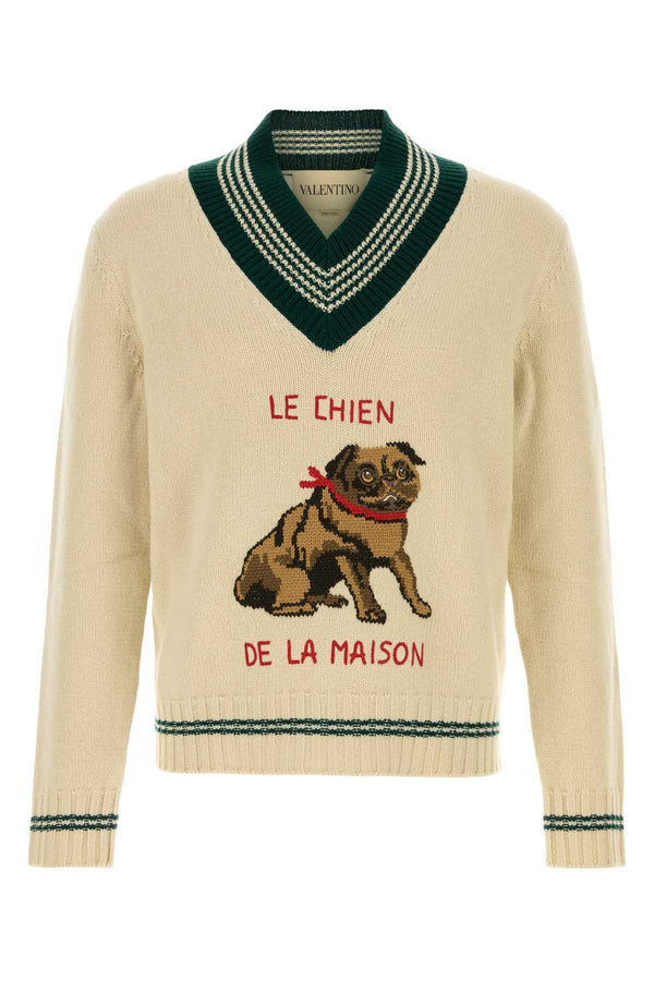 Valentino Garavani 100% Wool sweater in beige
