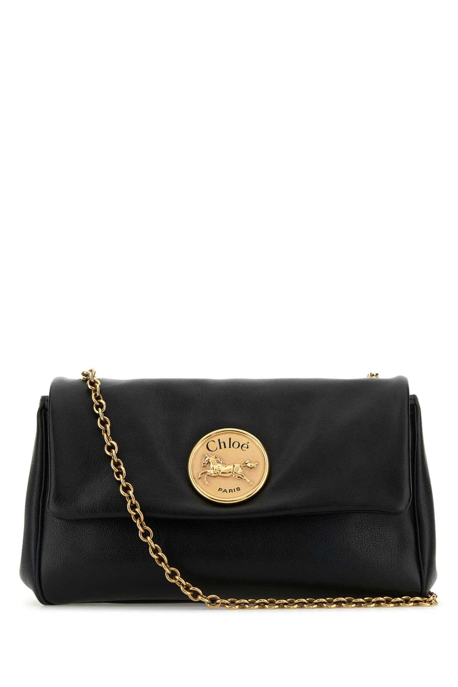 Chloé 100% leather domestic Asian water buffalo genuine bubalus shoulder bag in black