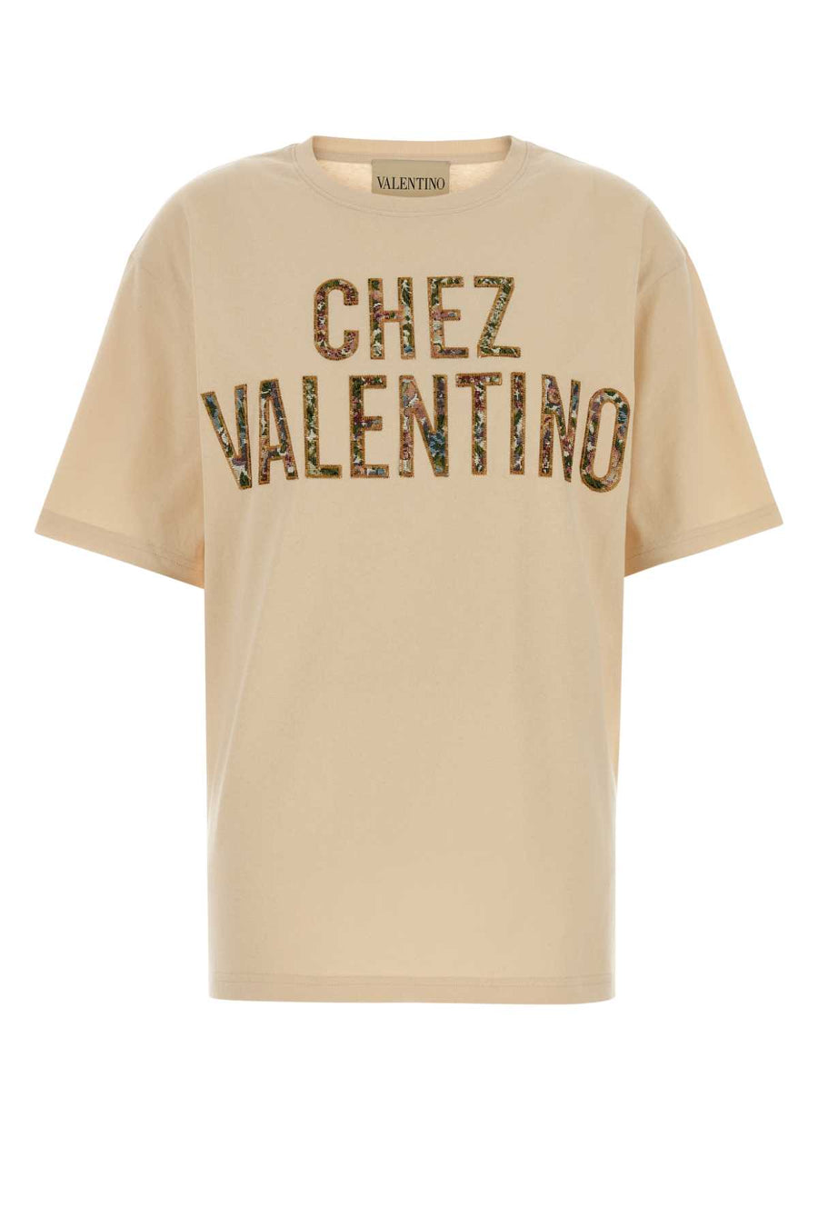 Valentino Garavani Jersey 100% cotton t-shirt in beige