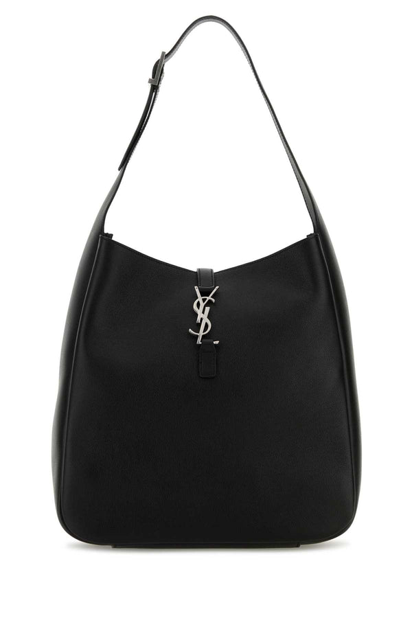 Saint Laurent Exterior: 100% Calf shoulder bag in black