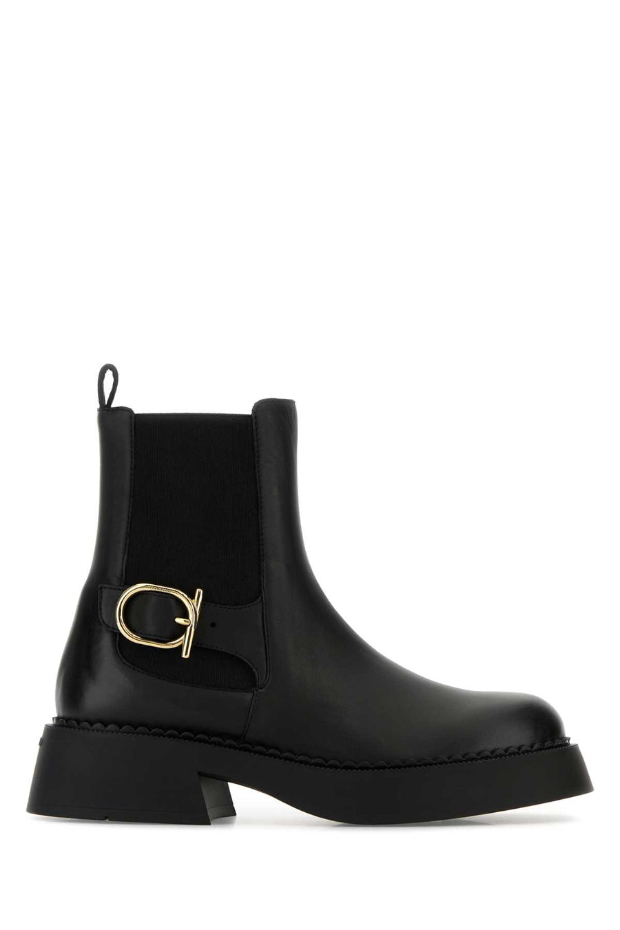 Ferragamo Chunky Upper: 70% calf boot in black