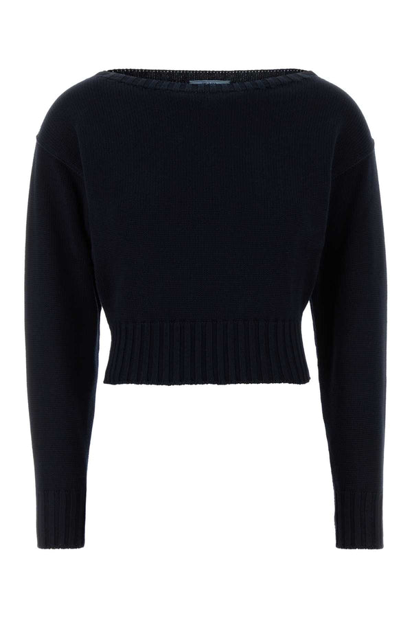 Prada 100% Cotton sweater in navy