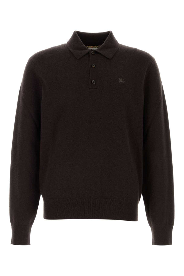 Burberry 95% Cashmere polo shirt in brown