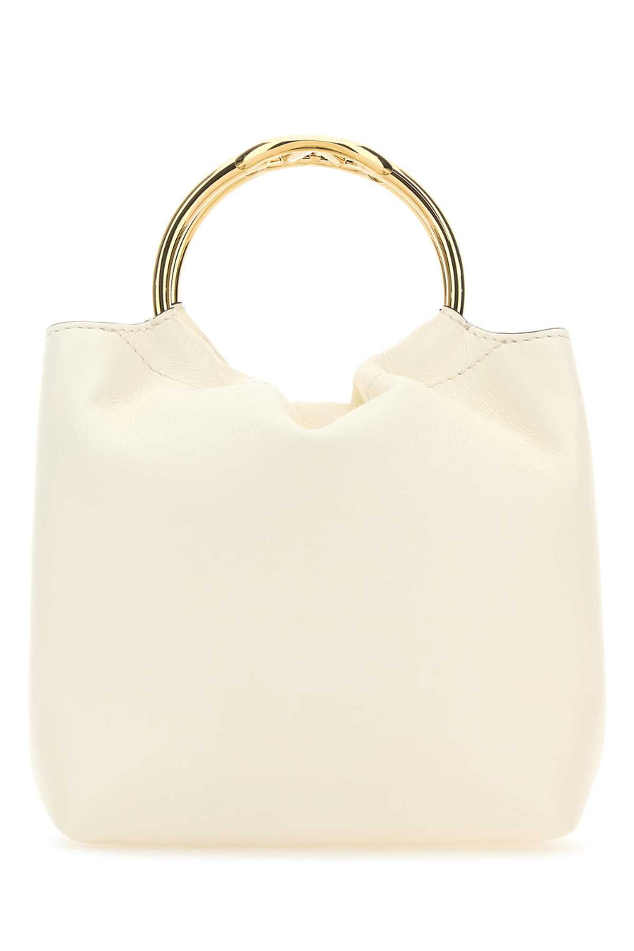 Valentino Garavani Exterior: 100% Leather bucket bag in white