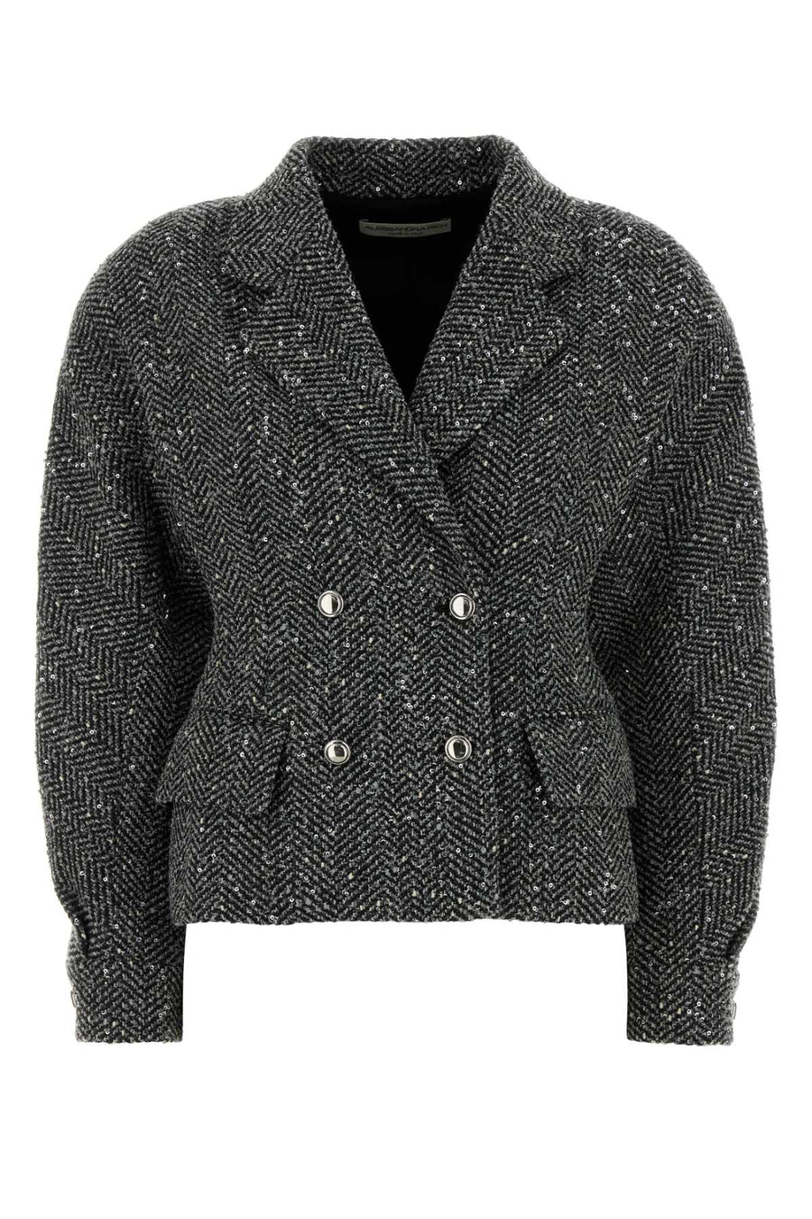 Alessandra Rich Tweed Exterior: 45% Virgin wool blazer in gray