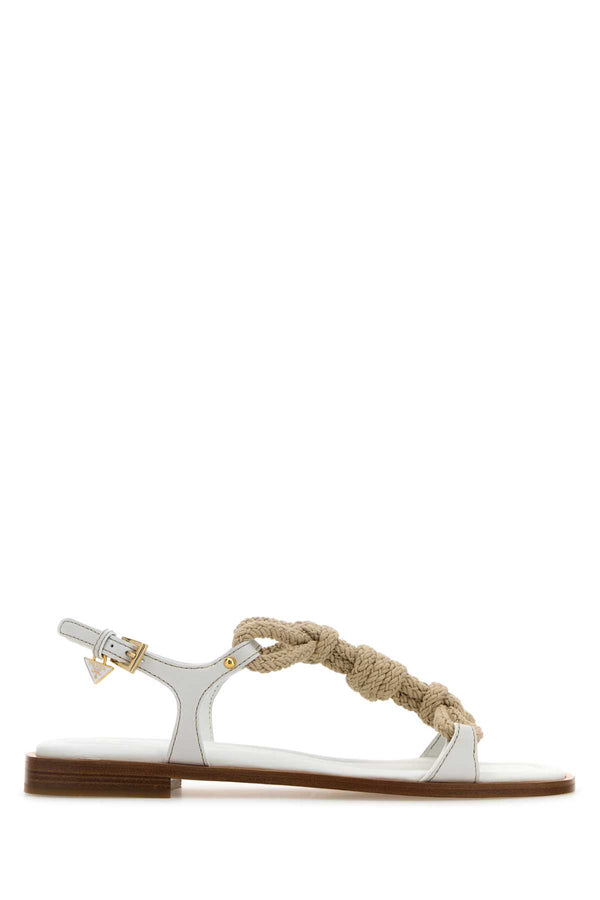 Prada Donna Calf leather sandal in white