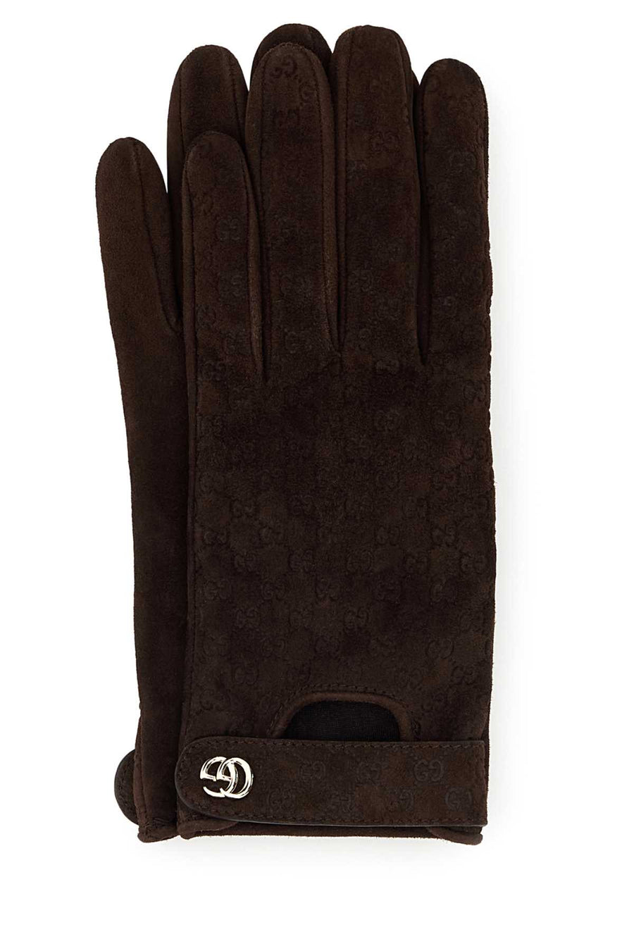 Gucci Elysees Exterior: 100% Suede; Lining: 100% Fabric gloves in brown