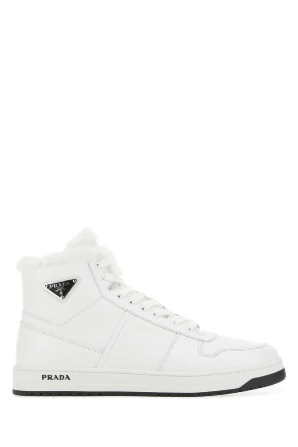 Prada Exterior: 100% Leather sneaker in white