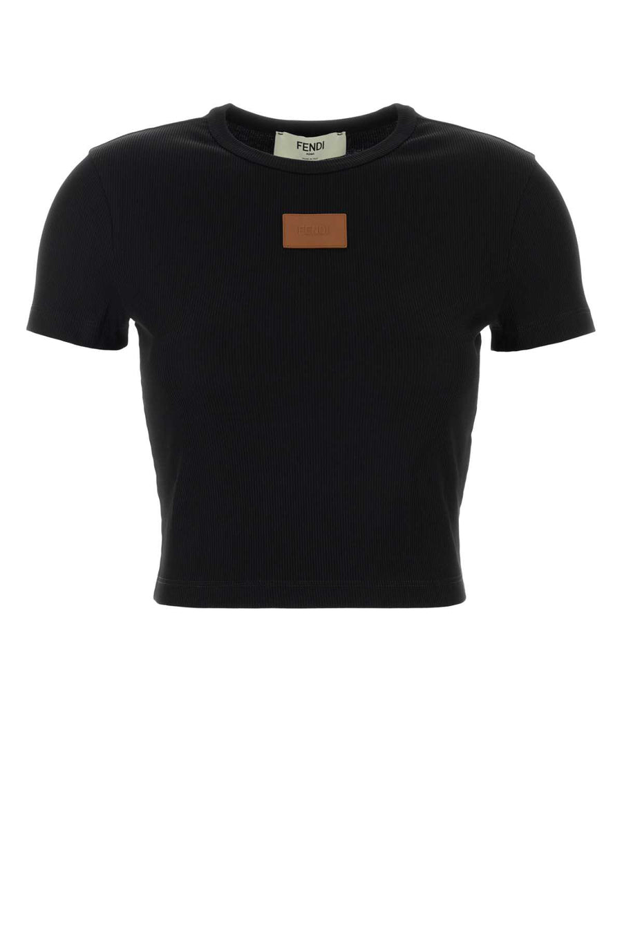 Fendi 94% Cotton t-shirt in black
