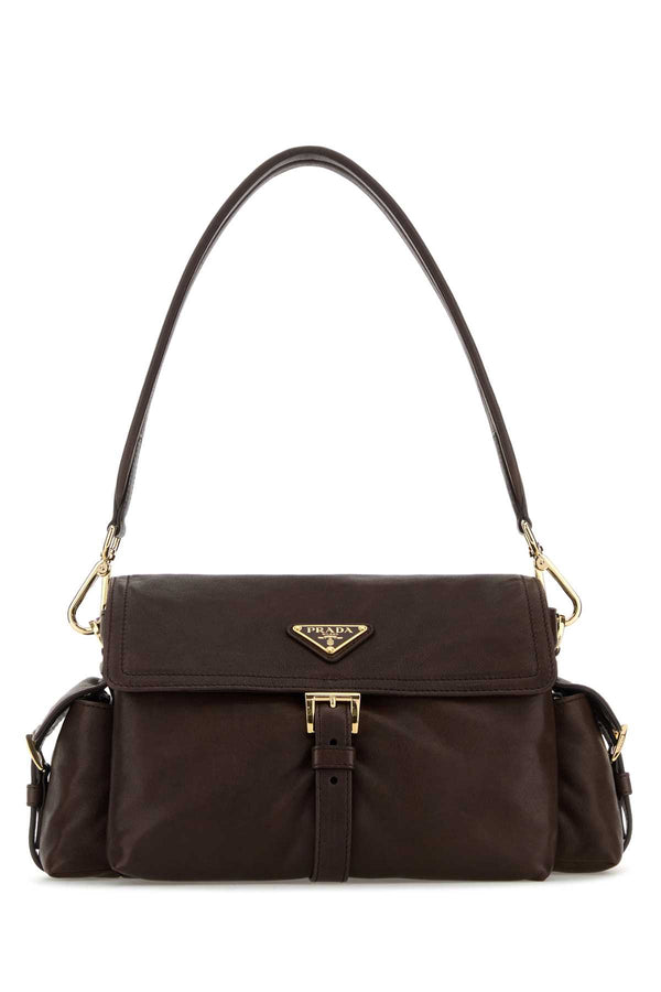 Prada 100% Agnello (nappa leather) shoulder bag in brown